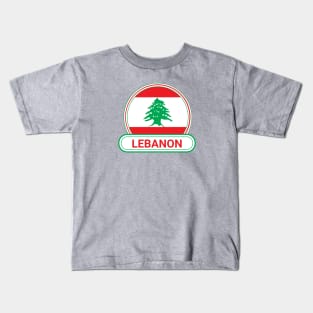 Lebanon Country Badge - Lebanon Flag Kids T-Shirt